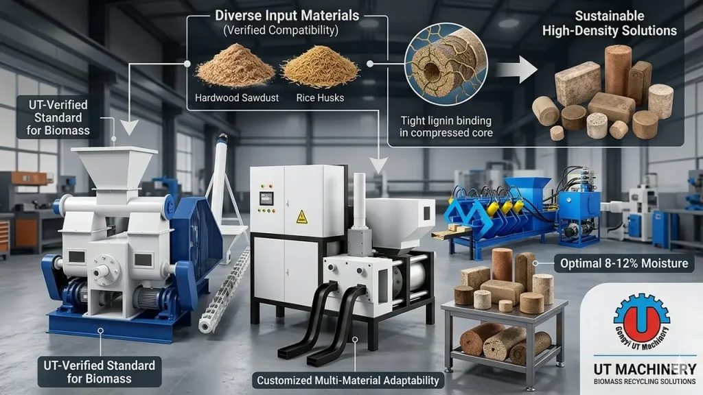 Produção de Briquetes de Biomassa de Alta Precisão para Materiais Diversos