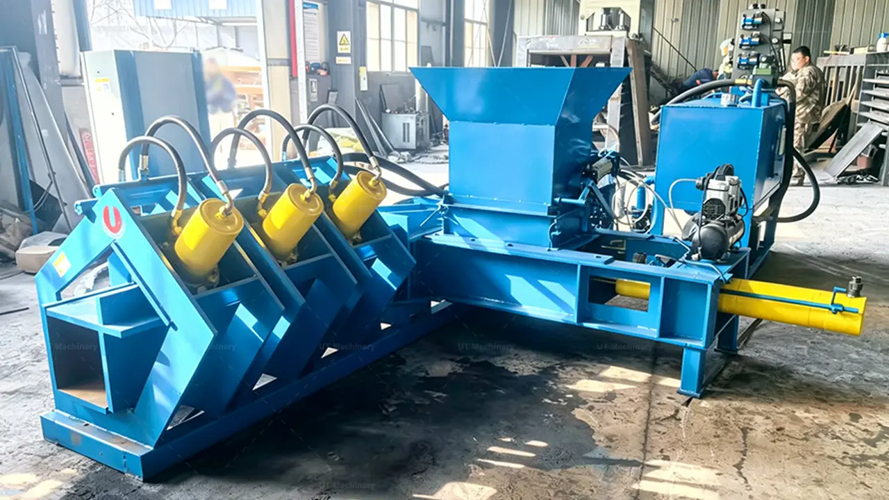 Prensa briquetadeira automática de turfa de coco de 5kg com cilindro pneumático assistido e molde de aço de alta liga